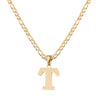 SAELACY 18K Gold Silver Tone Stainless Steel Initial Necklaces for Women Men Gothic 26 Letters Pendant with Figaro Chain Necklaces - Lootquake