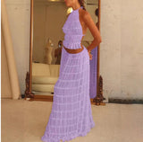 2-Piece Chic Halter Dress Suit Set