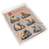 Coastal Sea Lions Decorative Wooden Clip-on Ornaments Set of 6 by G. Debrekht - Wildlife Decor - 8090127C-S6