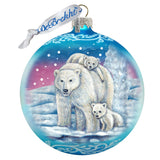 Polar Family Ball Glass Ornament by G. DeBrekht - Wildlife Holiday Decor - 73322