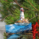 Lighthouse Decorative Wooden Clip-on Ornaments Set of 3 by G. Debrekht - Coastal Decor - 8091022C-S3