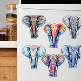 Elephants Decorative Wooden Magnets Set of 6 by G. Debrekht - Wildlife Decor - 8090036G-S6