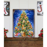 Árbol de ositos de peluche de madera, obra de D. Gelsinger - Decoración navideña de Papá Noel y muñeco de nieve - 95605B-1101