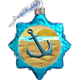 Juego de 3 adornos náuticos de vidrio de mercurio de G. DeBrekht - Decoración costera navideña - 770131S3