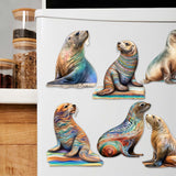 Coastal Sea Lions Decorative Wooden Magnets Set of 6 by G. Debrekht - Wildlife Decor - 8090112G-S6