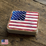 Juego de 4 posavasos de corcho de madera con la bandera de la libertad americana de Nature Wonders - Decoración patriótica americana - 8185099C-S4