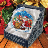 Christmas Ball Glass Ornament by G. DeBrekht - Christmas Santa Snowman Decor - 73367
