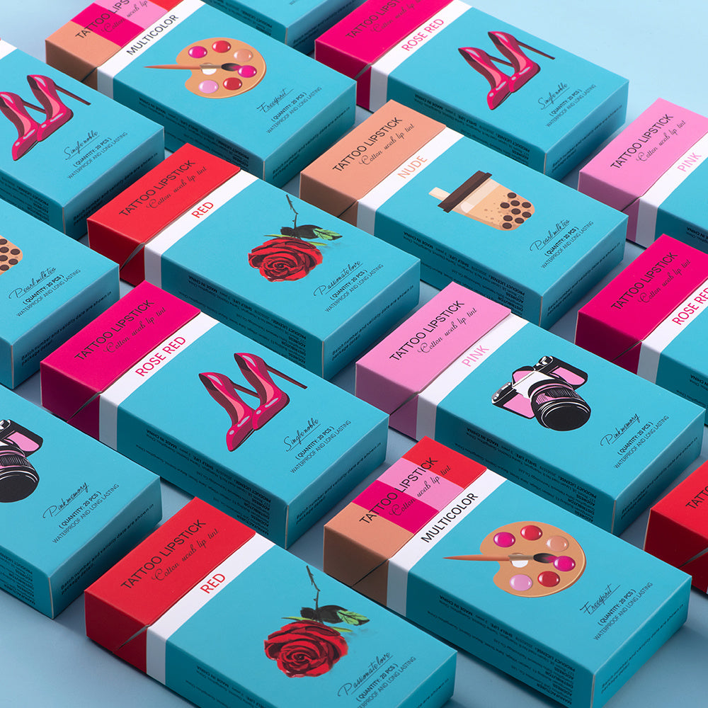 20 Pcs Cotton Swab Lipsticks Portable Waterproof