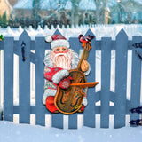 Decoración navideña para puerta con Papá Noel y violín de G. DeBrekht - Decoración navideña con muñeco de nieve y Papá Noel - 8116210H