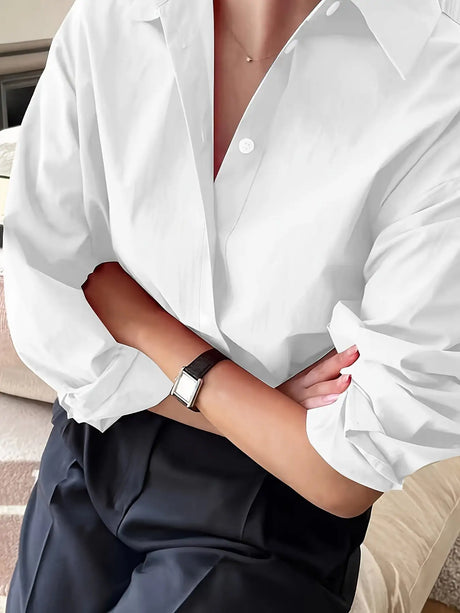 Simple Casual Long Sleeve Solid Color Shirt With Pocket - Lootquake