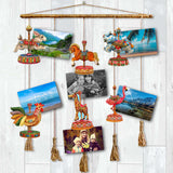 Carousel Decorative Wooden Clip-on Ornaments Set of 6 by G. Debrekht - Christmas Decor - 8090137C-S6
