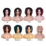 6" Short Dreadlock Wig | Curly Twisted Braid | Heat Resistant Synthetic Wig | Black & Brown