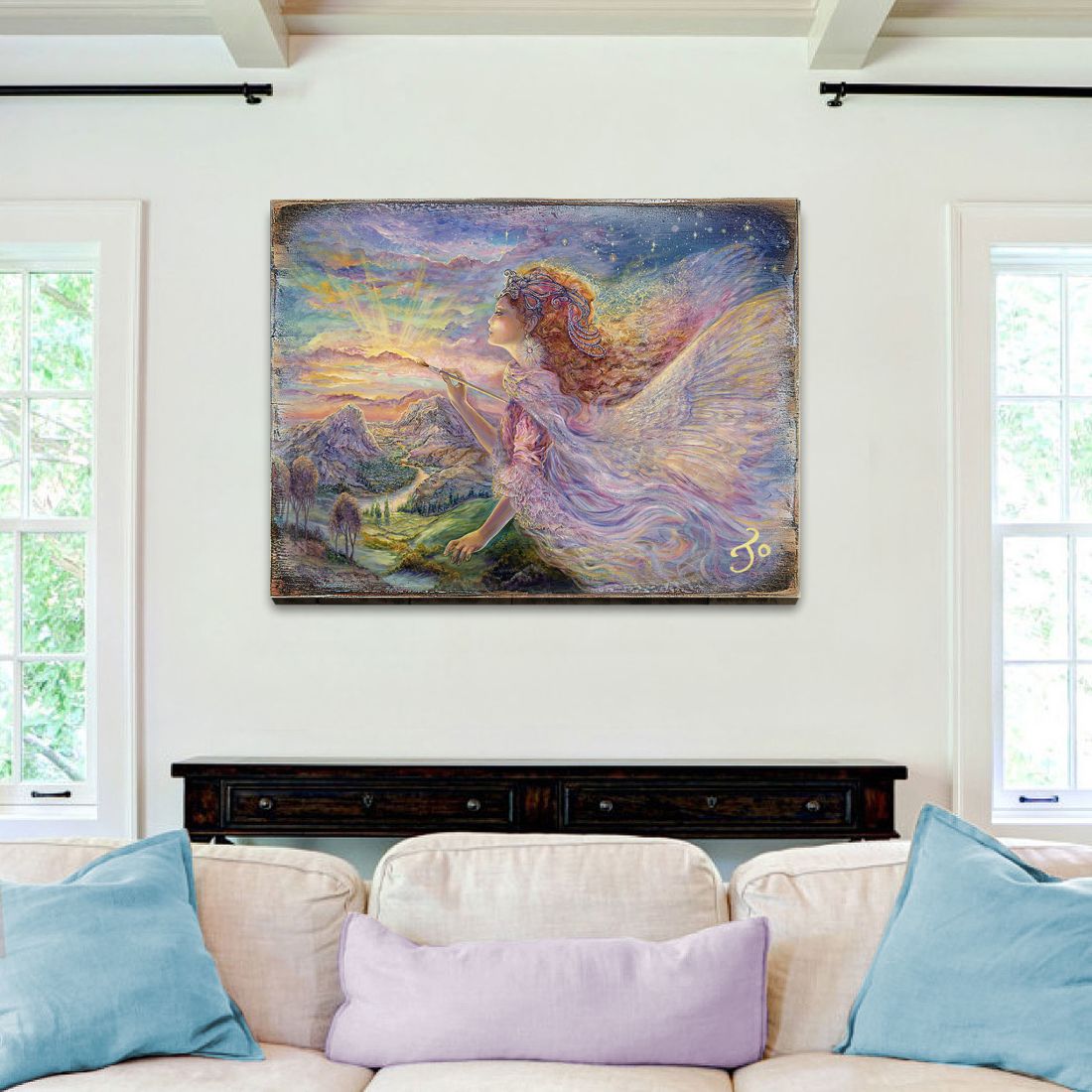 Aurora Fantasy Wooden Wall Art by Josephine Wall - Fantasy Decor - 852113B-JW