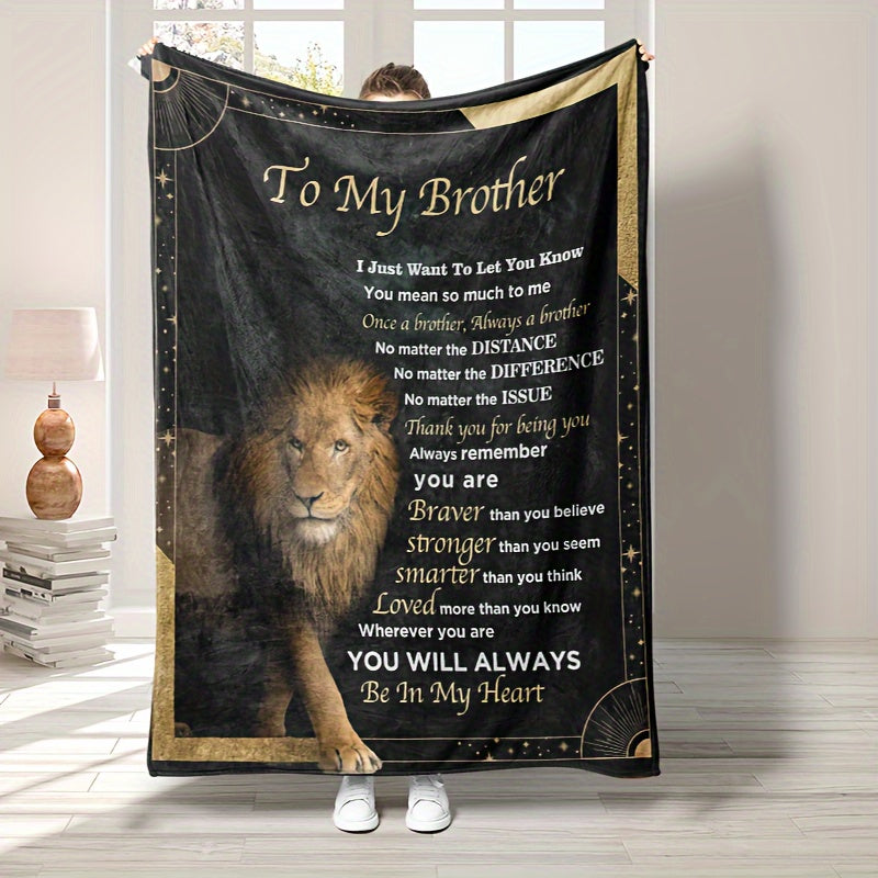 Manta de franela suave y versátil: regalo perfecto para tu hermano. Manta acogedora para la siesta en cualquier estación, ideal para sofá, cama, oficina y viajes. Color negro.