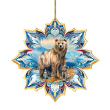 Brown Bear Snowflake Wooden Ornaments by G. Debrekht - Nature Wildlife Decor - 8688409