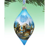 Winter Wolves Glass Ornament by G. DeBrekht - Wildlife Holiday Decor - 74173