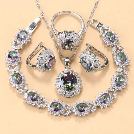 Earrings Necklace And Ring For Women 4 PCs Set - Lootquake