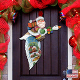 Decoración navideña para puerta con Papá Noel viajero de ganso de G. DeBrekht - Decoración navideña con muñeco de nieve de Papá Noel - 8114060H