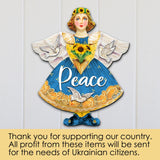 Peace for Ukraine Angel Door Hanger - International Decor - 8157616-3H
