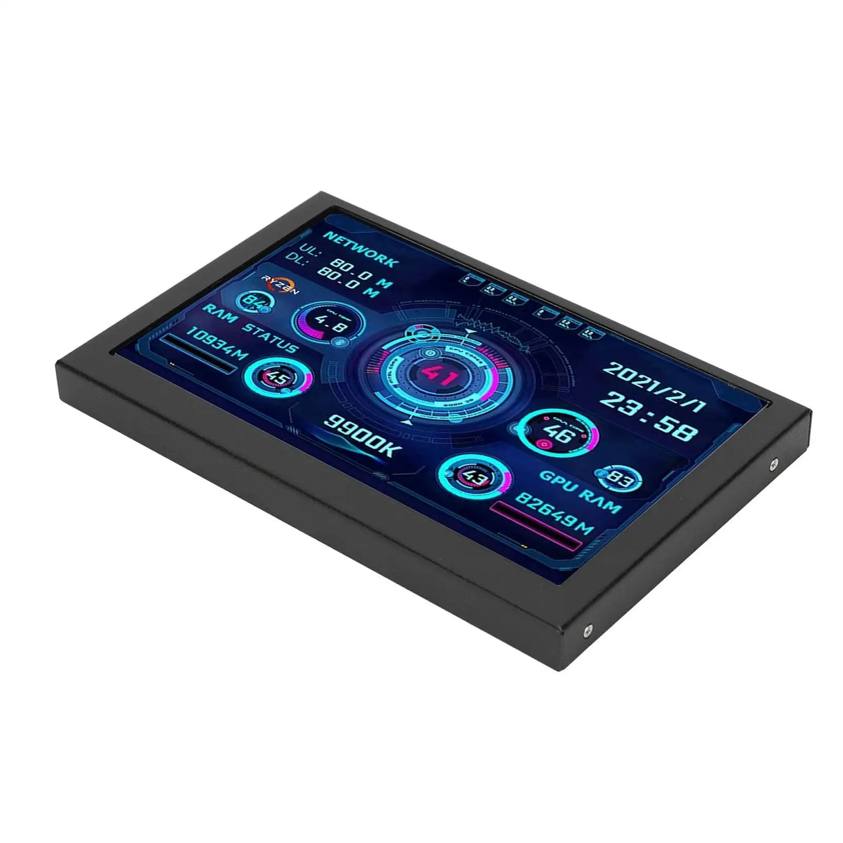 PC CPU Data Monitor 5in IPS USB C TYPE C Temperature Display PC CPU GPU RAM Data Monitor - Lootquake