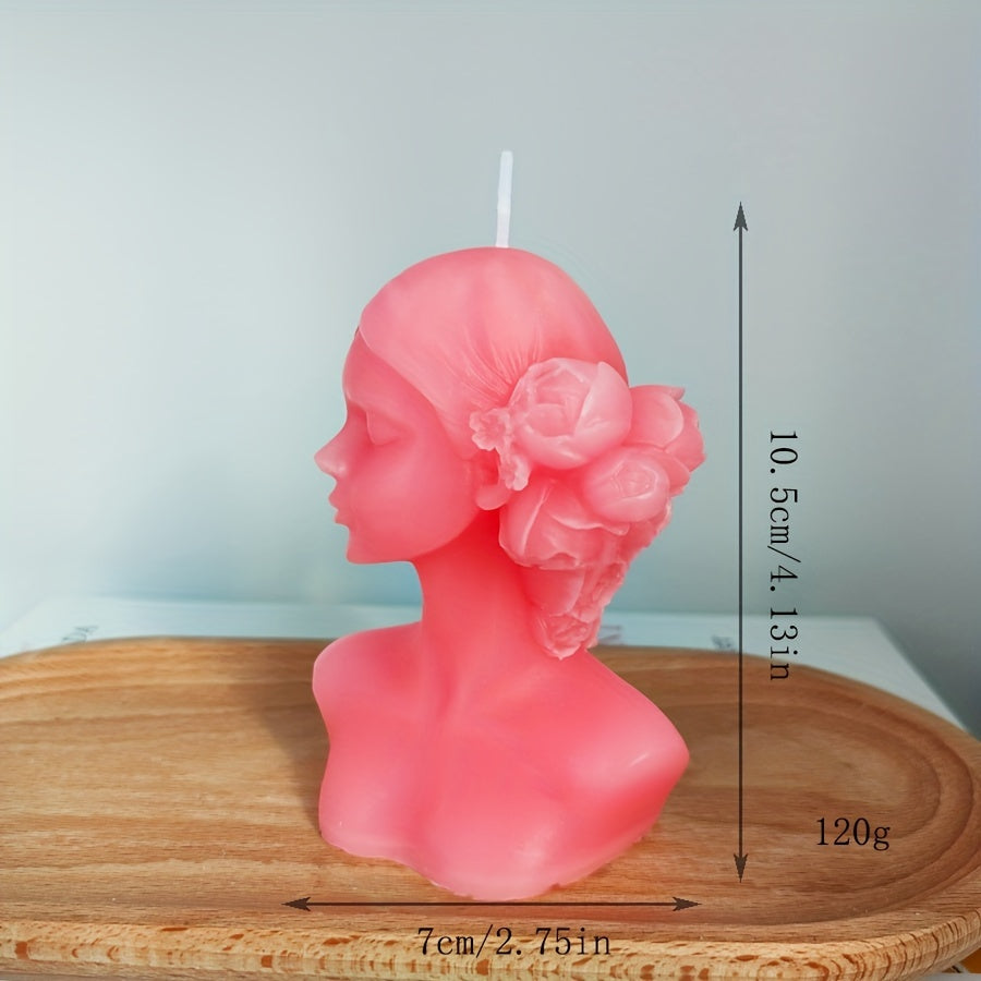 Vela perfumada Rose Girl hecha a mano - Aroma a lavanda, perfecta para la decoración del hogar y ocasiones especiales como el Día de San Valentín, el Día del Padre y el Ramadán.