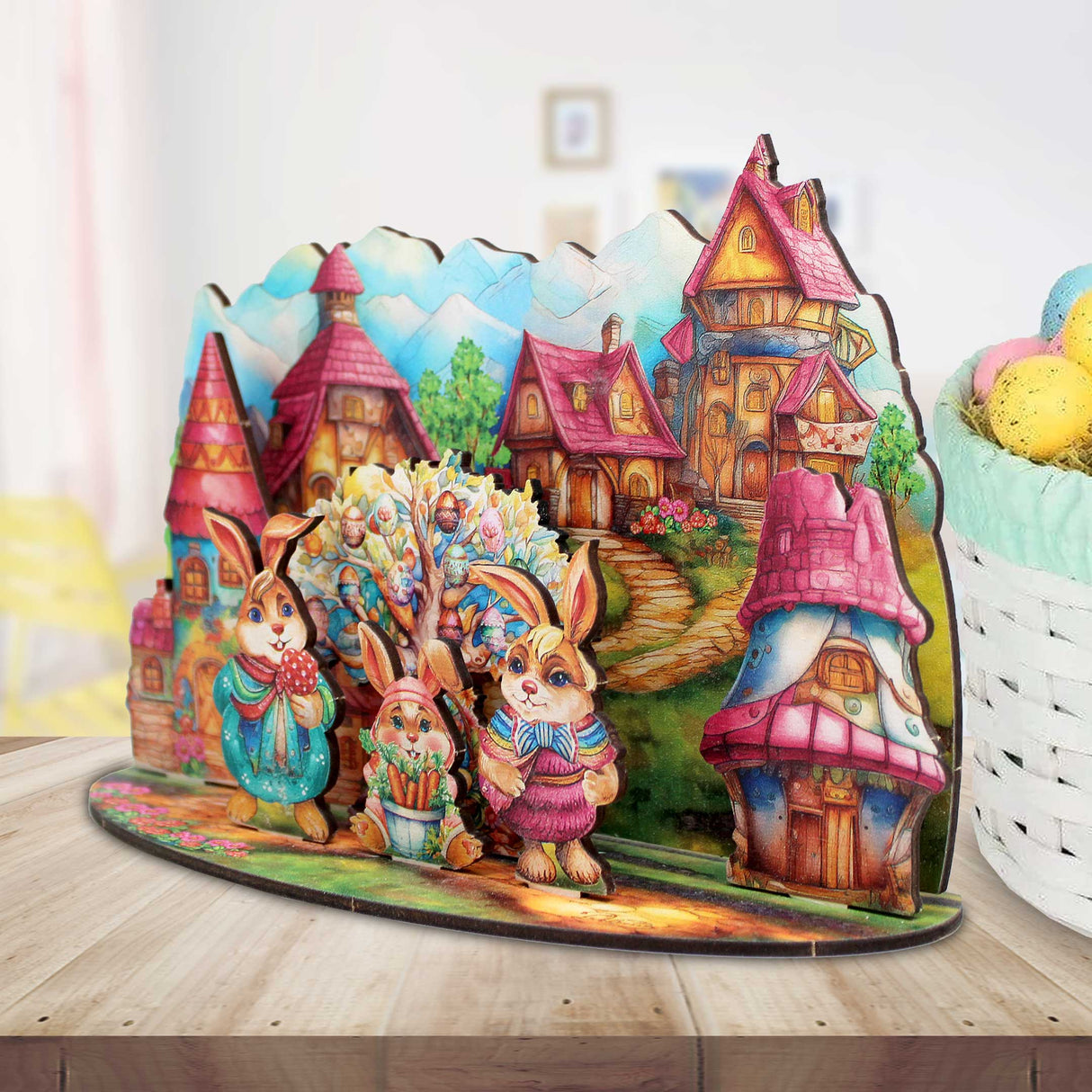 Easter Bunny Village Decorative Village Set by G. Debrekht Easter Spring Decor - 852769