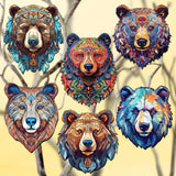 Mystical Bears Decorative Wooden Clip-on Ornaments Set of 6 by G. Debrekht - Wildlife Decor - 8090120C-S6