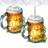 Irish Beer Mug Wooden Ornaments by G. DeBrekht Celtic St Patrick Decor - 8652775