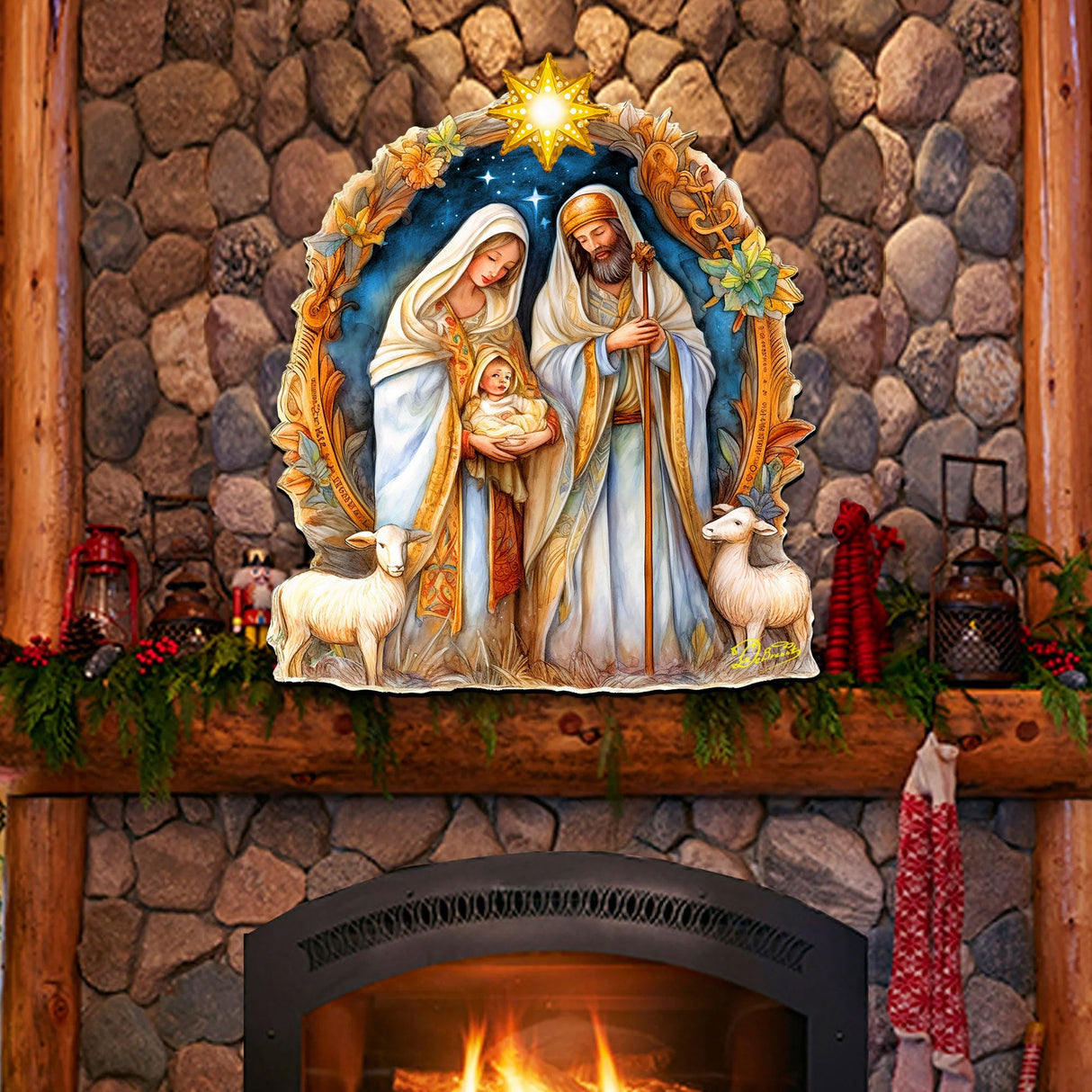 Nostalgic Nativity Scene Holiday Door Decor by G. Debrekht - Nativity Holiday Decor - 8611074H