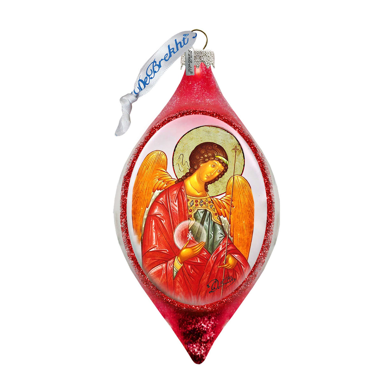 Saint Michael Drop Glass Ornament by G. DeBrekht - Nativity Holiday Décor - 757-036