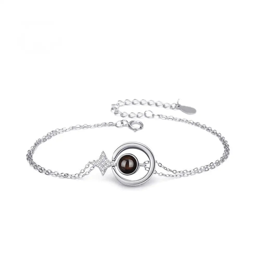 Women's S925 Round Diamond Embedded Star Bracelet - Lootquake