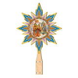 Italian-inspired Santa Tree Topper Wooden Decor by G. Debrekht  - Santa Snowman Decor - 89522