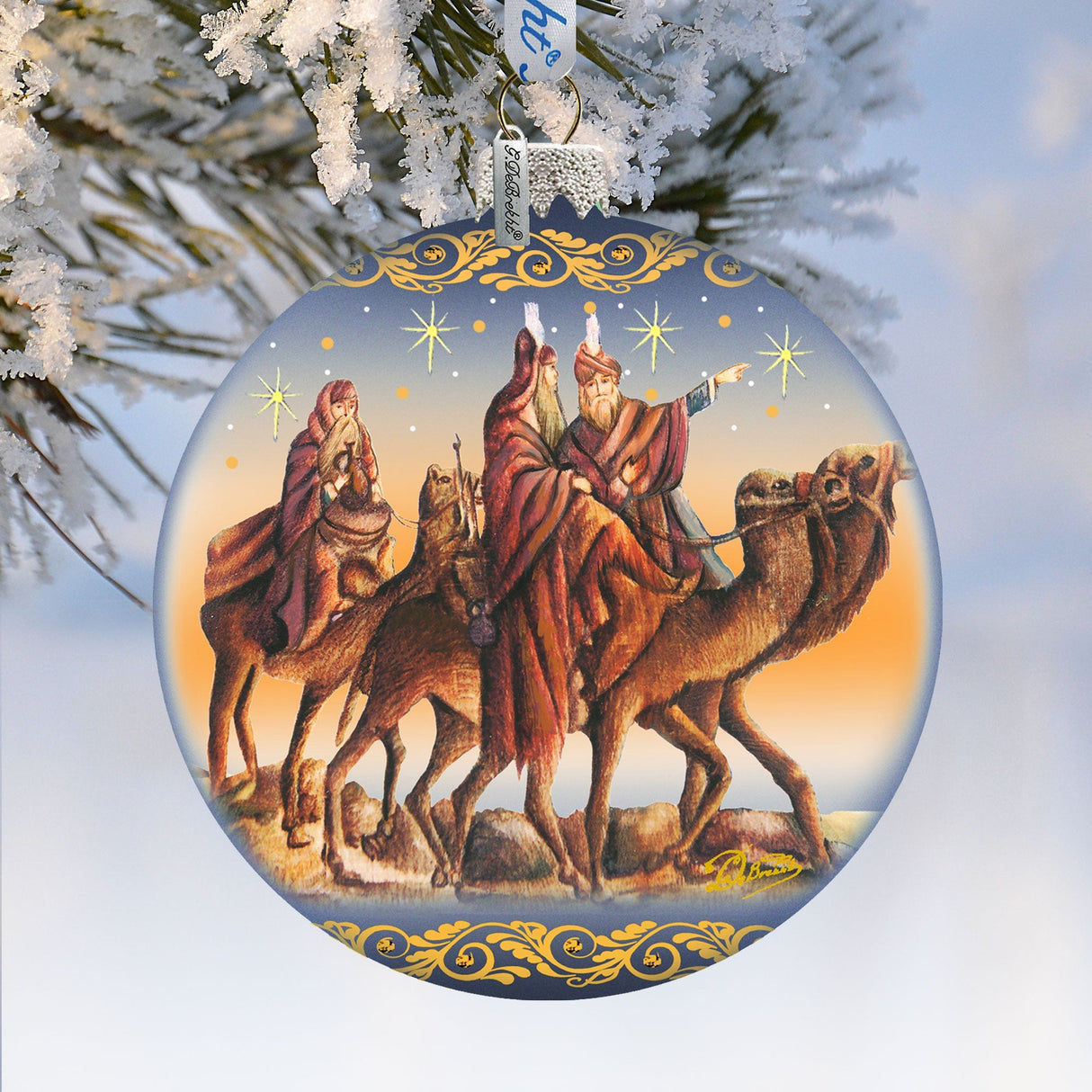 Nostalgic Tree Kings Journey Glass Ornament Limited Edition by G. DeBrekht - Nativity Holiday Decor - 73882