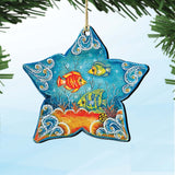 Adornos navideños de madera con forma de estrella de mar de G. DeBrekht - Decoración navideña costera - 8126151