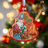 Juego de 3 adornos navideños de cristal de G. DeBrekht - Decoración navideña - 75103-B3