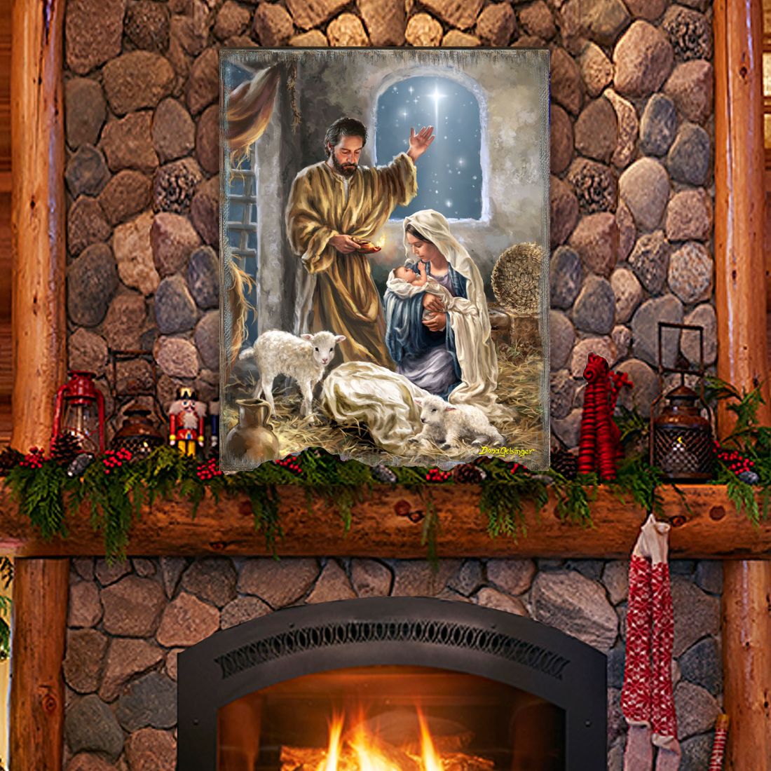Arte mural de madera "Gloria a Dios", de D. Gelsinger - Decoración navideña - 95677B-DG