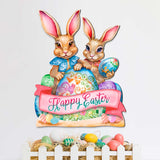 Easter Door Hanger, Easter Gift - Happy Easter Bunnies Easter Door Decor by G. DeBrekht - Easter Spring Decor - 8652782H