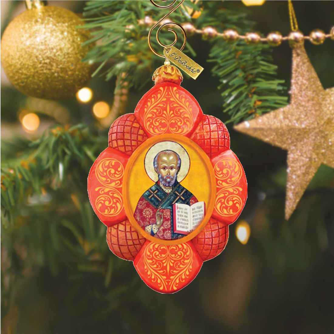 Saint Nick Sculpted Hand-Painted Christmas Ornament by G. DeBrekht - Nativity Holiday Decor - 610833