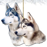 Adornos de madera de husky de Alaska con espíritu de G.Debrekht - Decoración navideña con temática de vida silvestre - 8710115-1
