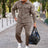 Suede Single-breasted Solid Color Slim Fit Two-piece Suit Men - Lootquake