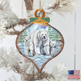 Adornos de madera con forma de oso polar de Nature Wonders - Decoración navideña con temática de vida silvestre - 8035215