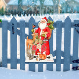 Decoración navideña de Papá Noel con un toque de escarcha y bosque, de Susan Winget.