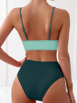 Women's Two-piece Casual Swimsuit P229 Green - Lootquake