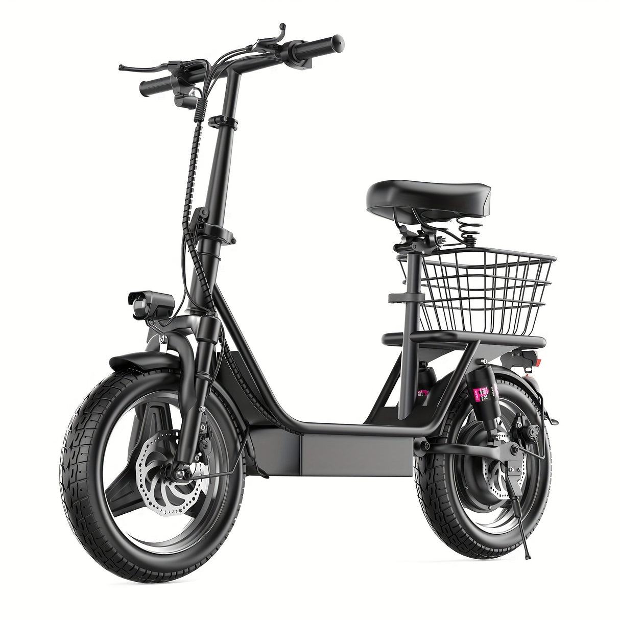 1 Black Carbon Steel Electric Scooter with Intelligent Display, 500W Motor, 14" Tires, 36V 13AH Removable Battery, 35 Miles Range, Foldable Design, Dual Suspension, Rear Brake for Adults - Perfect for Urban Commuting and Holi
