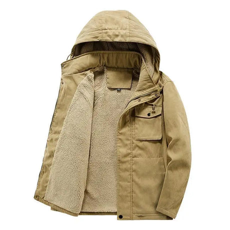 Thick Detachable Hat Lambswool Jacket - Lootquake