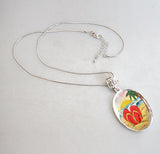 Flip Flops Silver-Plated Mother of Pearl Jewelry Pendant Necklace - 44055