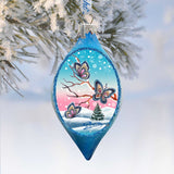 Butterfly Drop Glass Ornament by G. DeBrekht - Wildlife Holiday Decor - 74172