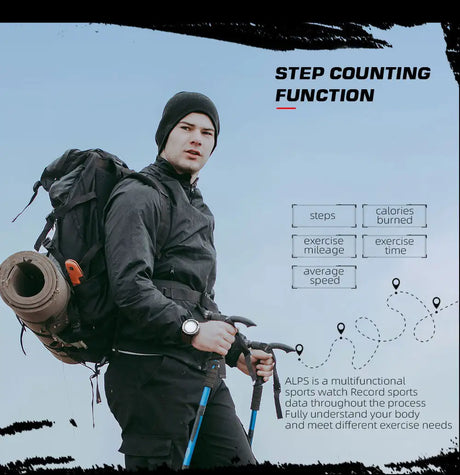 Outdoor Smart Watch with Pedometer and Compass, AMOLED Screen, Waterproof - Lootquake