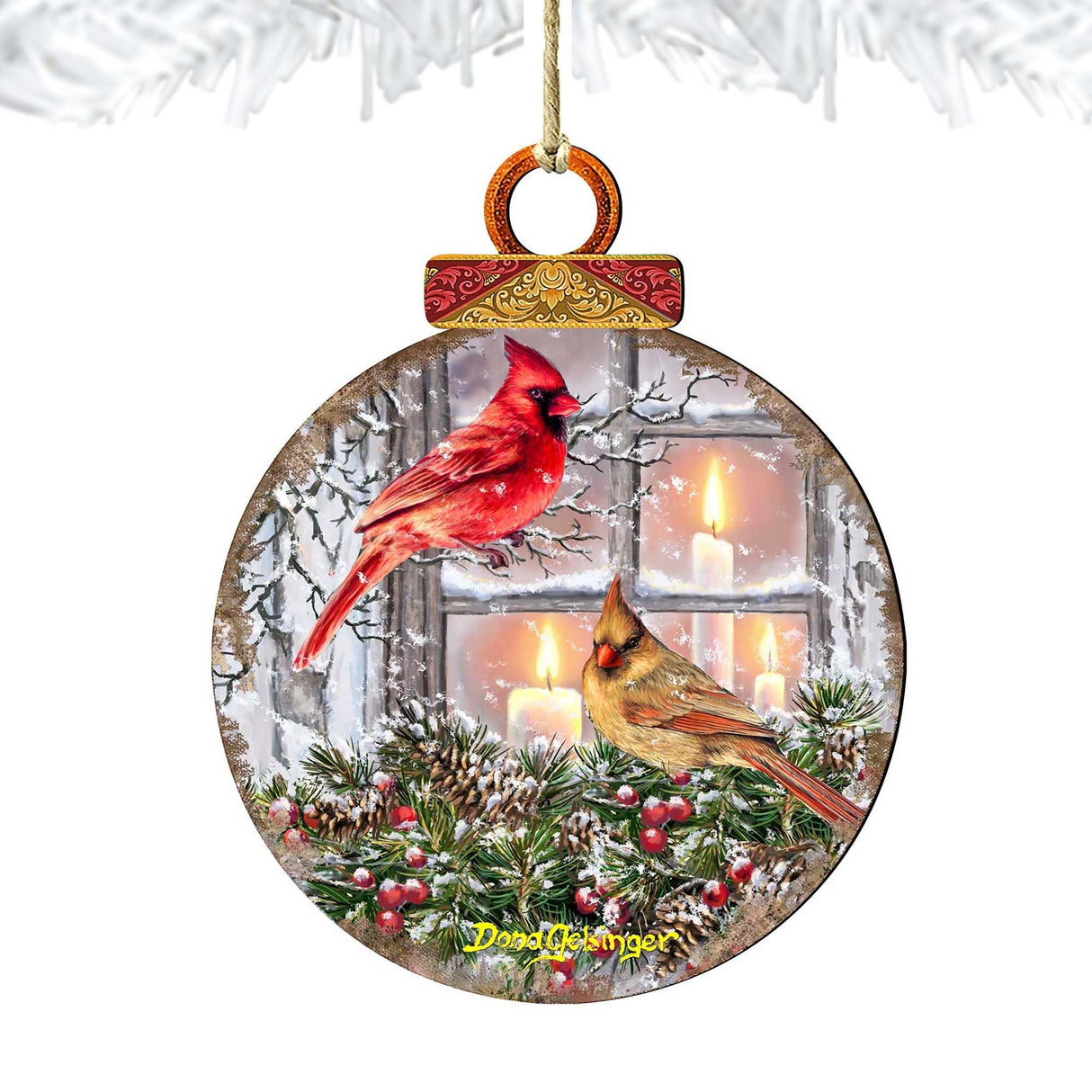 Adornos navideños de madera con forma de pájaros de Gelsinger - Decoración navideña - 8121126DG