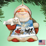 Northern Light Santa Wooden Ornaments by G. DeBrekht - Christmas Decor - 8151844